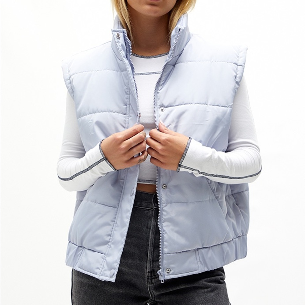 Pacsun light blue oversized puffer vest